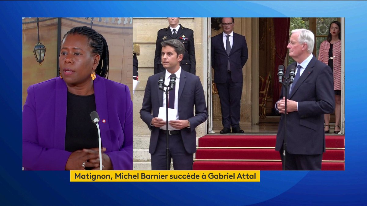 🔴DIRECT - Après la nomination de Michel Barnier, homme de droite, au poste de Premier ministre, le Parti socialiste "n'appellera pas à manifester", confirme Dieynaba Diop, porte-parole du PS. L'initiative de Jean-Luc Mélenchon "est une initiative solitaire." .#franceinfo #canal27