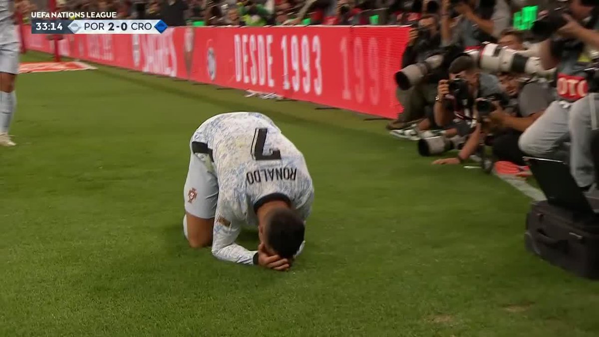 ⚽️🇵🇹 La emoción de Cristiano Ronaldo luego de convertir el ¡GOL 900! de su carrera.