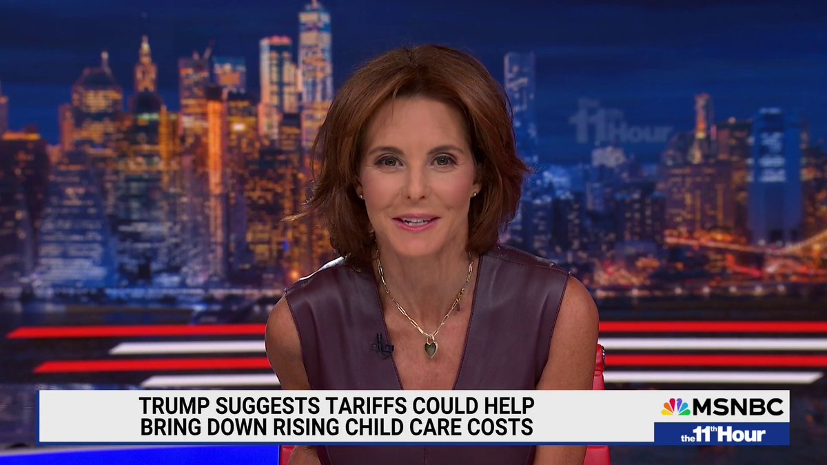 "He just said he's going to pay for childcare with tariffs. This is at the Economic Club of New York... and yet, no one called him out on it." Stephanie Ruhle on the economically illiterate answer Donald Trump gave after Trump was asked how he'd make childcare affordable. WATCH: