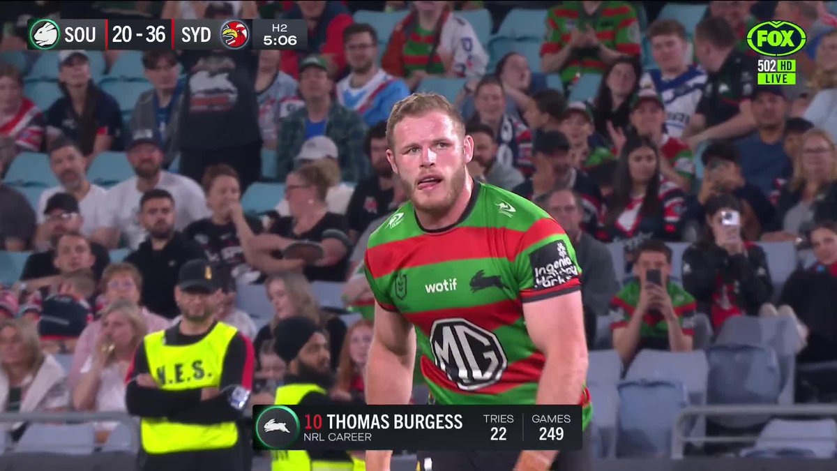 Tom Burgess makes the conversion in his final NRL game! 👏👏👏 📺 Watch #NRLSouthsRoosters on ch.502 or stream on Kayo: ✍️ BLOG 🔢 MATCH CENTRE