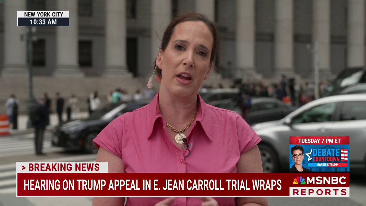 BREAKING: Hearing on Trump's appeal in E. Jean Carroll trial wraps. Lisa Rubin has the details about what happened inside the courtroom.