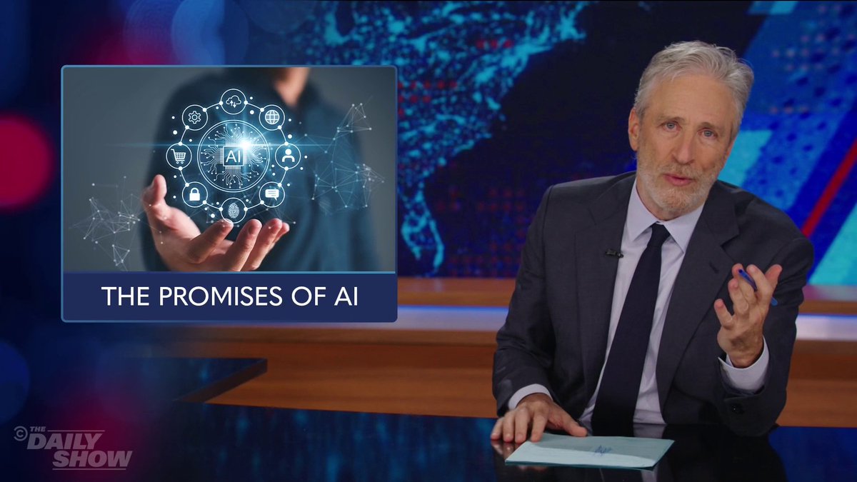 Jon Stewart breaks down the future of AI in the workplace and whether we're all about to become "Prompt Engineers"