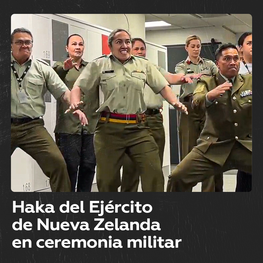 🇳🇿 En Wellington, Nueva Zelanda, durante la ceremonia de nombramiento del nuevo comandante en jefe del Ejército, un grupo de oficiales realizó una interpretación de la haka tradicional para rendirle homenaje.