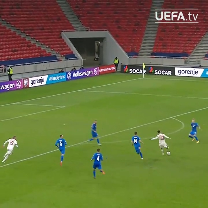 Dom Szoboszlai just scored this goal for Hungary. Hes gonna smash it this year