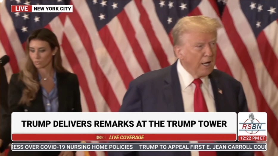 A feeble Trump ends his “press conference” by refusing to answer a single question after ranting incoherently about a jury of his peers finding he sexually abused a woman