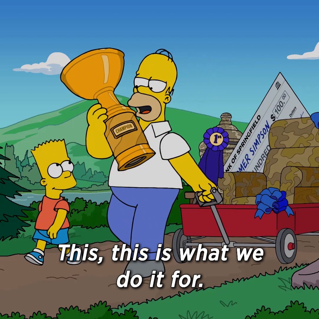 Enjoy the cheater's high while you can! #TheSimpsons Season 35 is streaming now on Hulu.