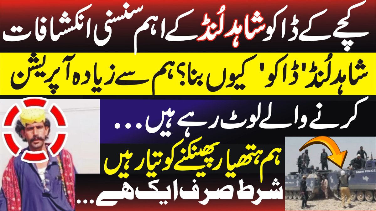ہمارے ساتھ بھی ویسے مذاکرات کیے جائیں جیسے شہباز شریف اور آصف علی زرداری کے ساتھ مذاکرات کیے جاتے ہیں، ہمارے نام پر آپریشن کے لیے اربوں روپے لوٹے جاتے ہیں۔ - کچے کا ڈاکو شاہد لُنڈ