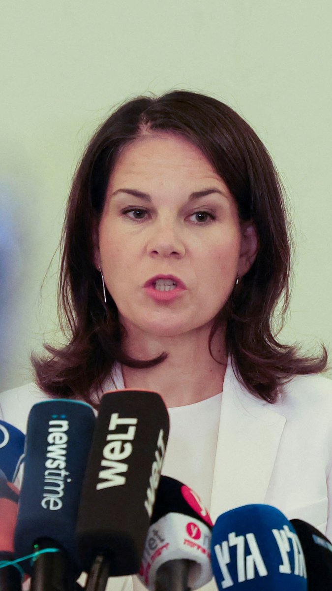 Speaking at a press conference in Tel Aviv, German Foreign Minister Annalena Baerbock criticized Israel taking the same "approach" in the West Bank as in Gaza, saying it "jeopardizes Israel's security."