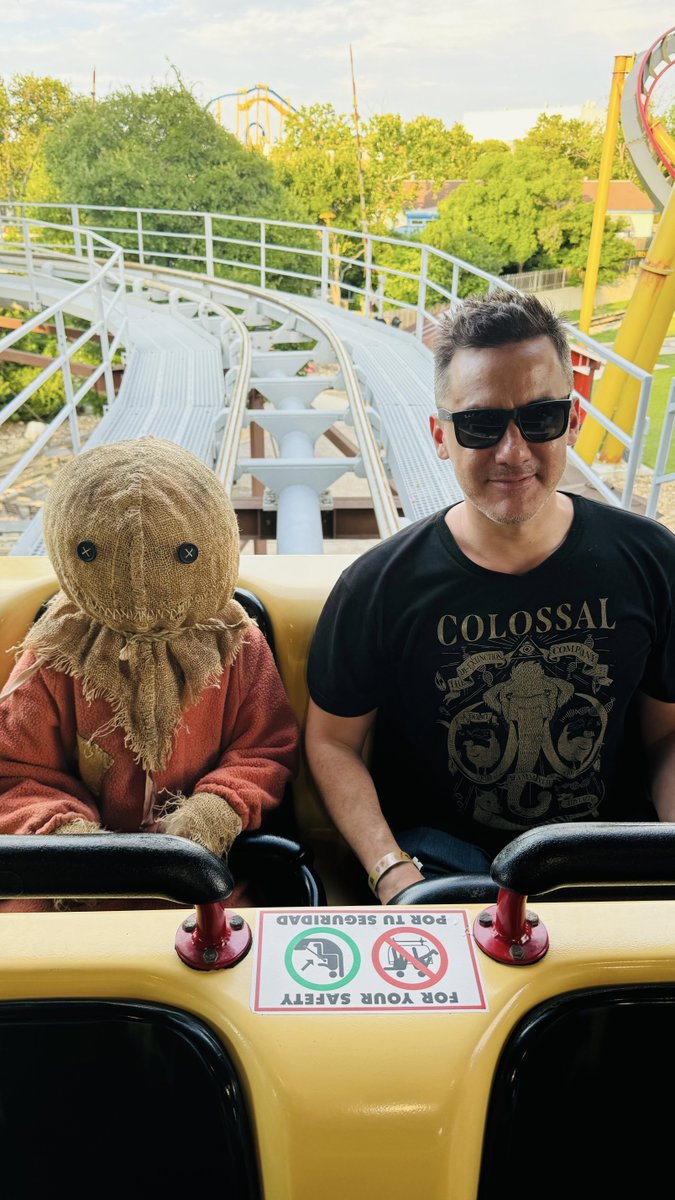 Sam finally meets his maker….when he rides a coaster with the director of Trick 'r Treat Michael Dougherty 🎃 🍭
