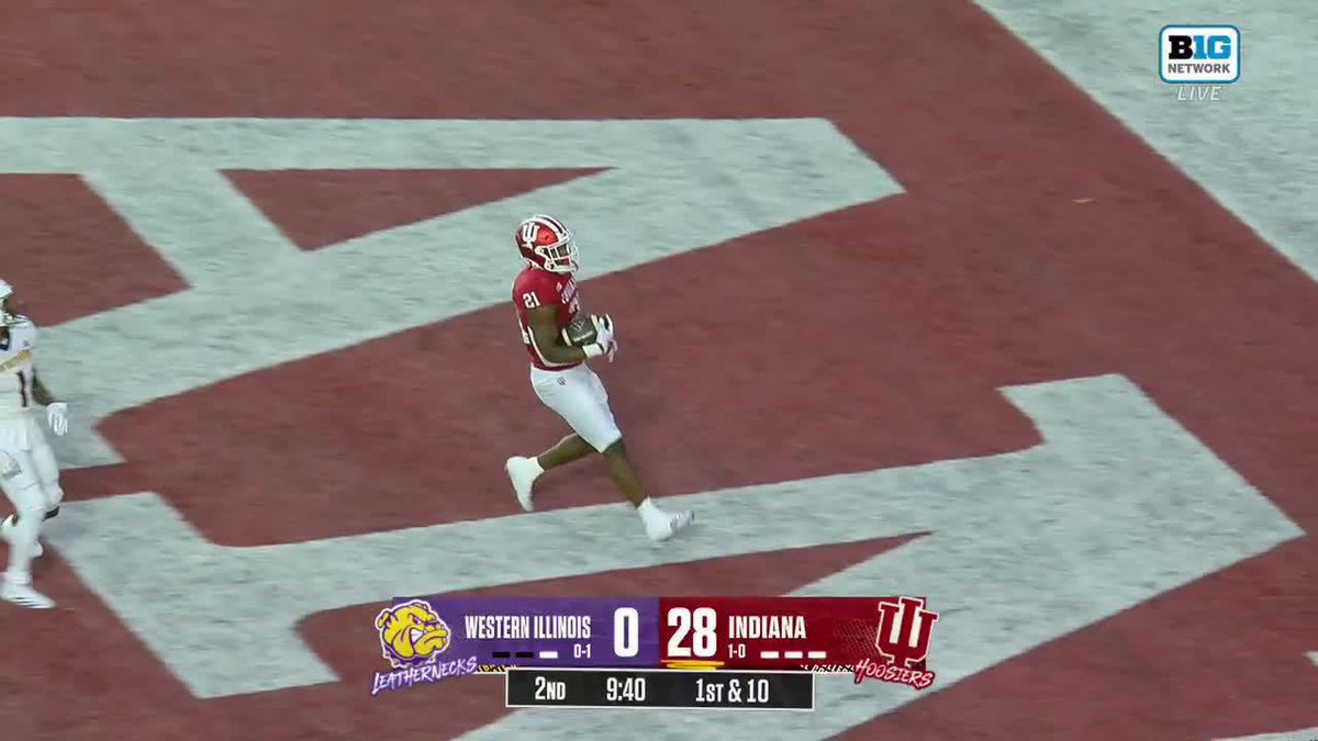 Pushed his way into the end zone. 😤 Elijah Green | #IUFB | 📺: Big Ten Network