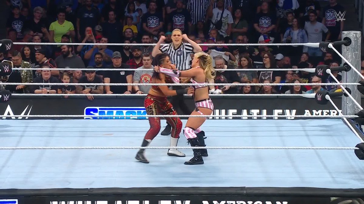 YIKES! Not how Tiffany Stratton pictured this would go 😳 #SmackDown