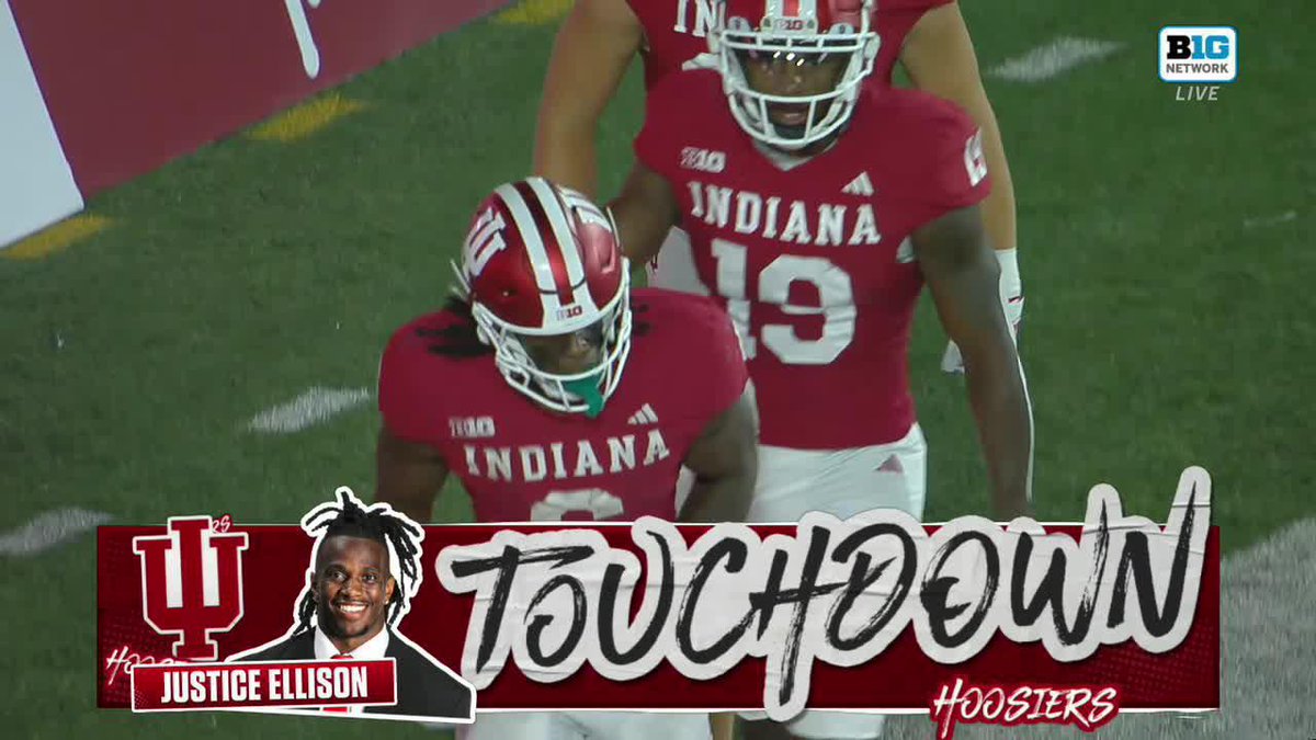 Ellison x ✌️ Justice Ellison gets his second TD of the night for Indiana Football 🤩 #B1GFootball on Big Ten Network 📺