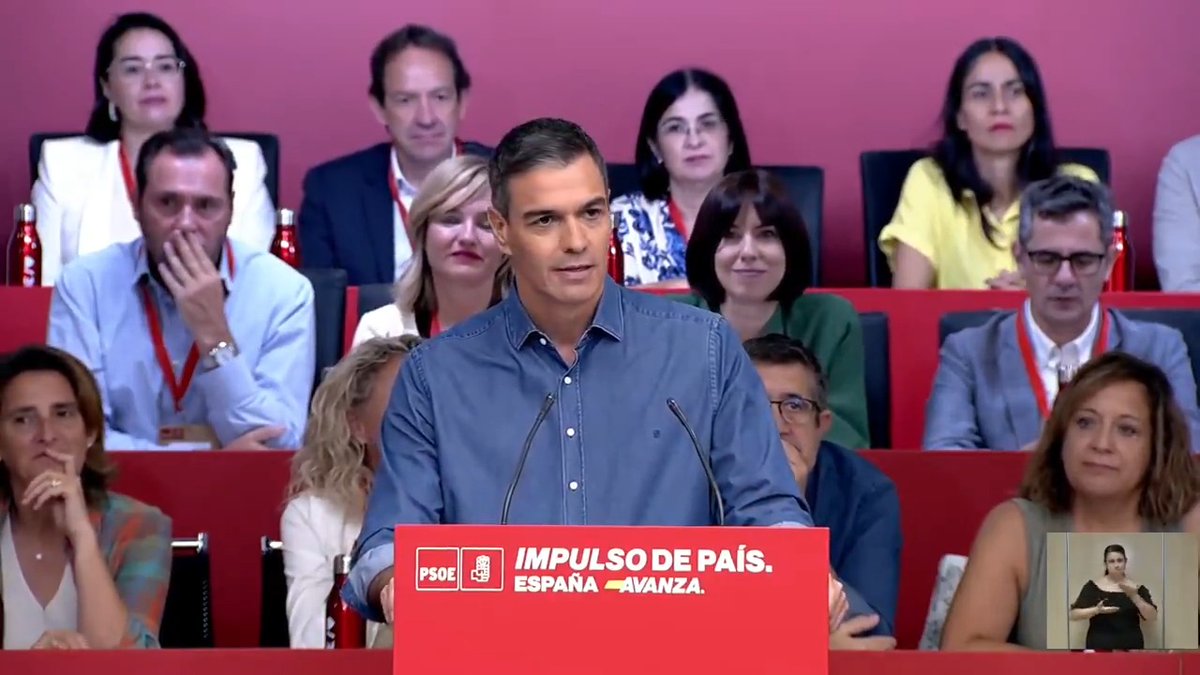 Debemos arrimar todos el hombro, y dar lo mejor de nosotros mismos. Yo el primero. Por eso, os quiero anunciar que presentarรฉ mi candidatura a la reelecciรณn como Secretario General del Partido Socialista Obrero Espaรฑol. Porque tengo un proyecto de futuro para Espaรฑa, y el รบnico partido que puede hacerlo realidad es el PSOE.