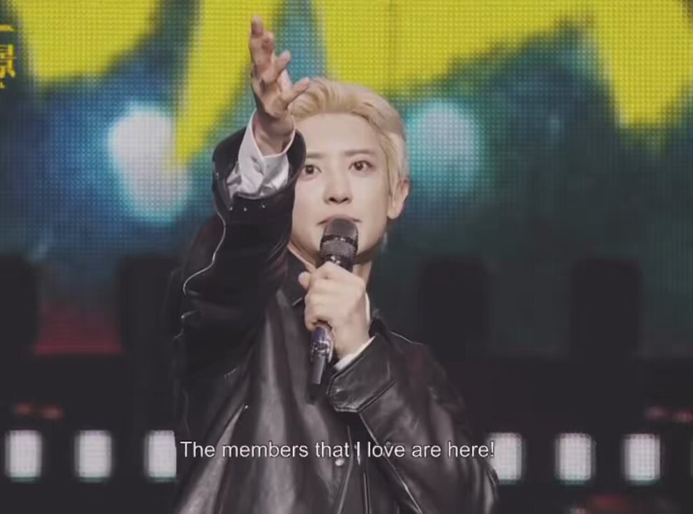 🍒: The members that I love are here! SUHO and KAI are here! And also, someone else I really love! My mom! Mom, where is she? Why are not taking her (shot)? Please capture her on screen. Hi mom! She’s here! She matched the dresscode, so pretty! It’s very pretty. She looks so pretty! I love you! CHANYEOLLIE 🫳🏻🥹❤️ CHANYEOL SOLO LIVE TOUR #CHANYEOLCityScapeSeoulD2 #찬콘후기푼다