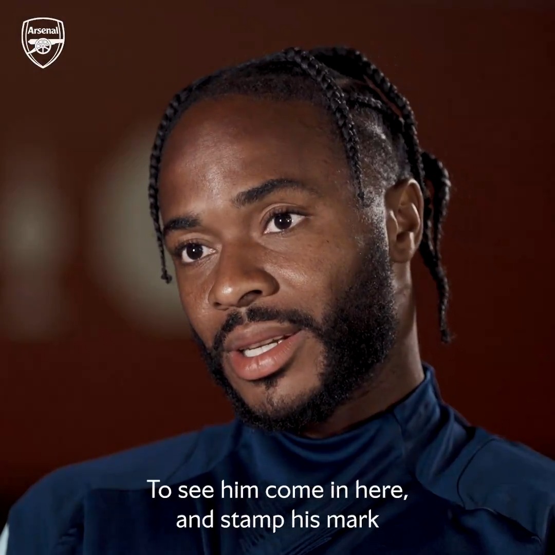 Raheem and Mikel reunited 🤝 🎙️ Watch Sterling's exclusive first interview as an Arsenal player 👇