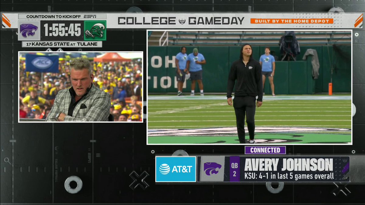"Avery, did you cut your hair?" 🤣 Pat McAfee asking Kansas State QB Avery Johnson the important questions ✍️
