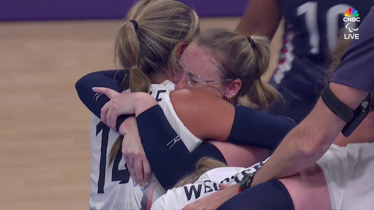 "THE REIGN CONTINUES." 👑 Team USA secures a third consecutive women's sitting volleyball gold medal! #ParisParalympics