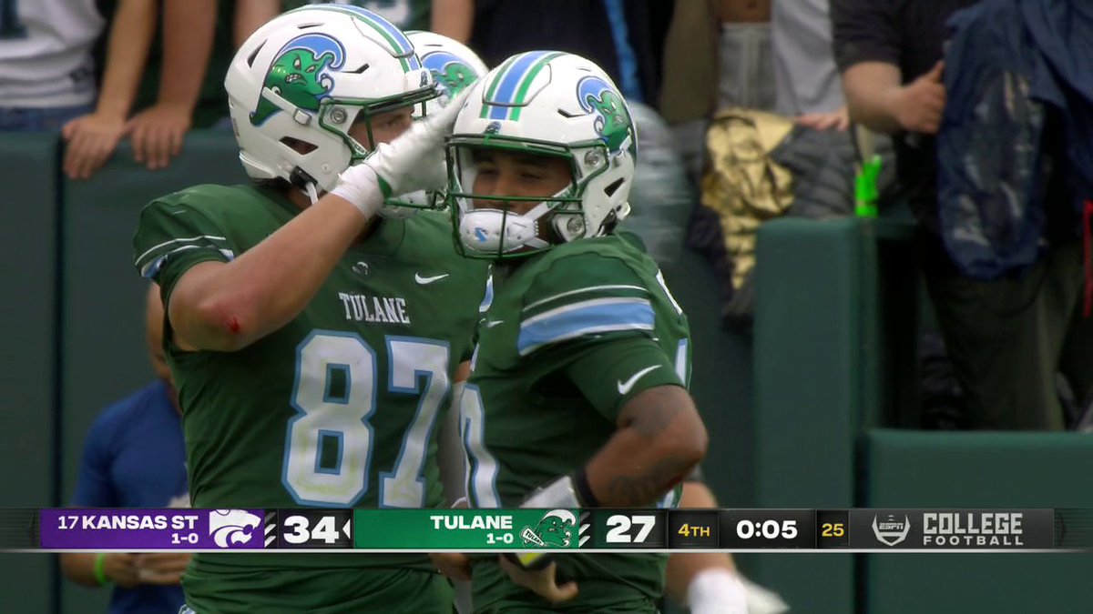 K-STATE PICKS OFF TULANE IN THE END ZONE WITH FIVE SECONDS LEFT 😱