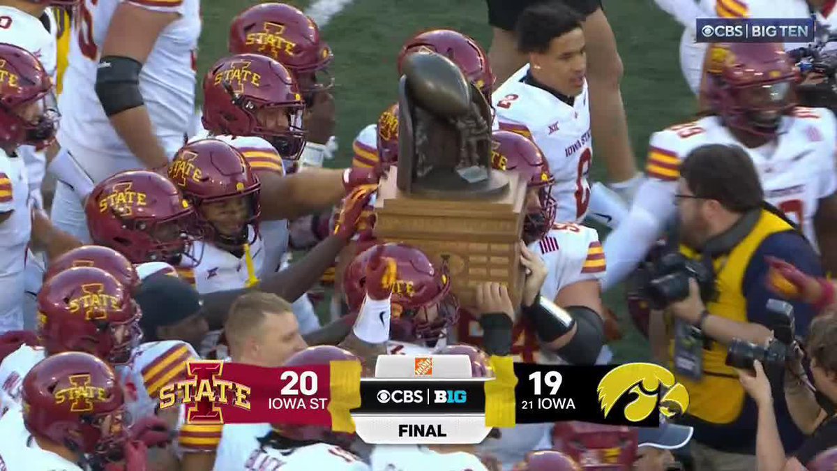 IOWA STATE WINS THE CY-HAWK TROPHY Iowa State Football with an unbelievable comeback to claim the hardware 🏆