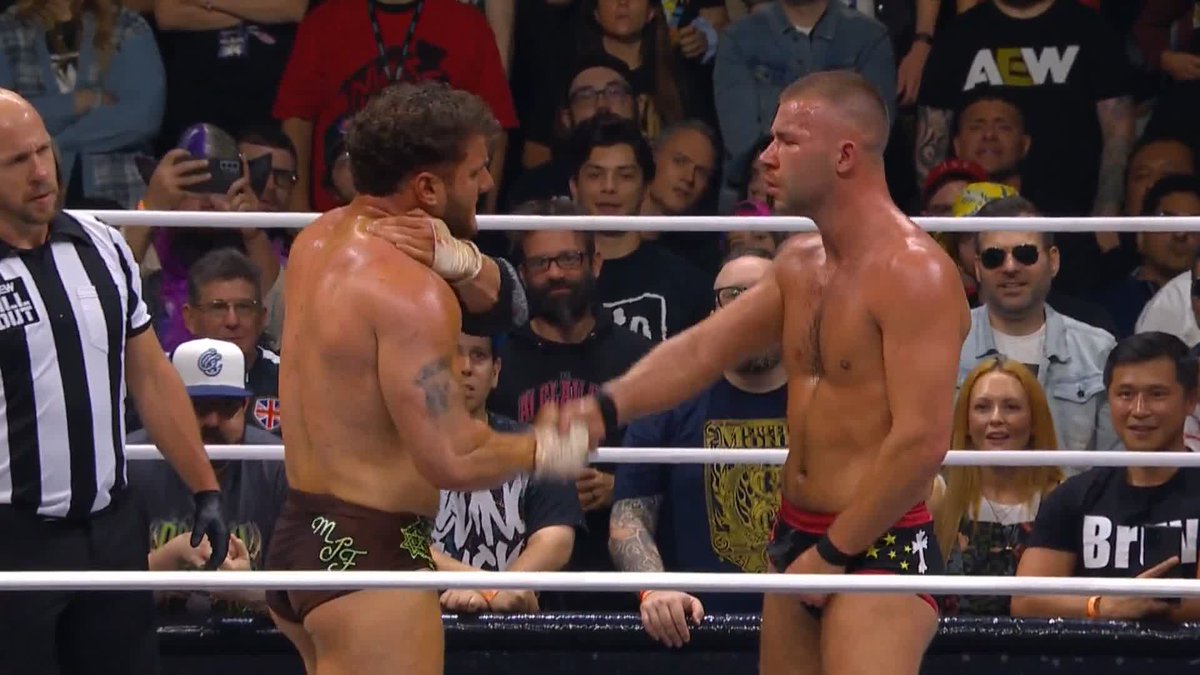 Daniel Garcia with a measure of revenge as he LOW BLOWS MJF after their match, which MJF won thanks to a low blow of his own