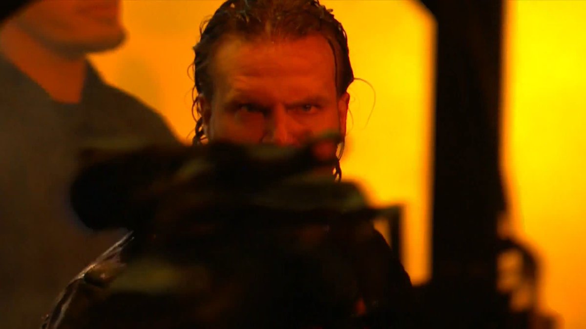 For the first time ever, Hangman Adam Page has come out from the heel tunnel, and his Tron has Swerve’s burning house on it. HE HAS EMBRACED THE DARK SIDE #AEW #AEWAllOut