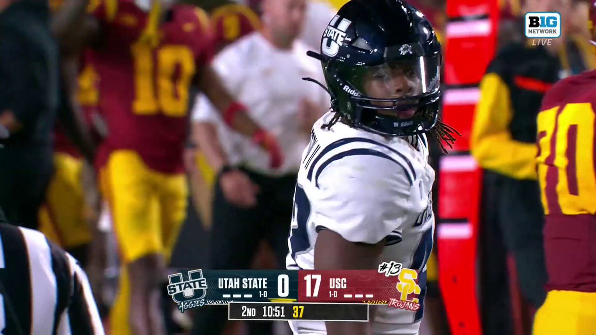 Utah State punches the ball loose and recovers it! USU Football ball!