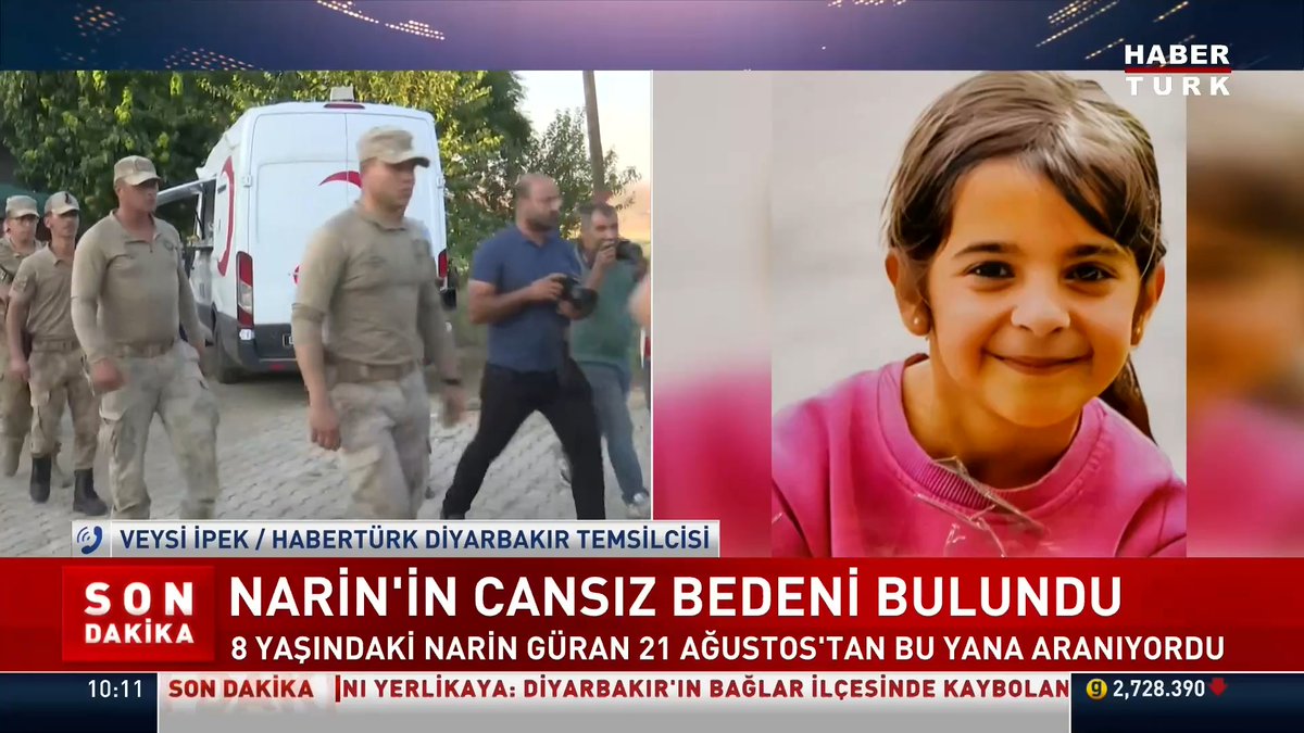 #SONDAKİKA - 8 yaşındaki Narin Güran 21 Ağustos'tan bu yana aranıyordu. Narin'in cansız bedenine ulaşıldı.