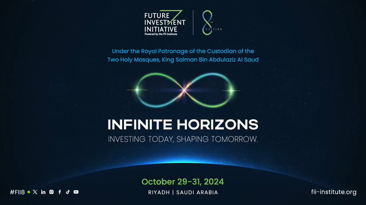 #FII8 will converge today’s greatest minds &amp; the world’s visionaries to unlock new frontiers of human potential, #investment, &amp; #innovation toward Infinite Horizons. Tune in for data-driven insights at #FII8. Download the official factsheet on our website: