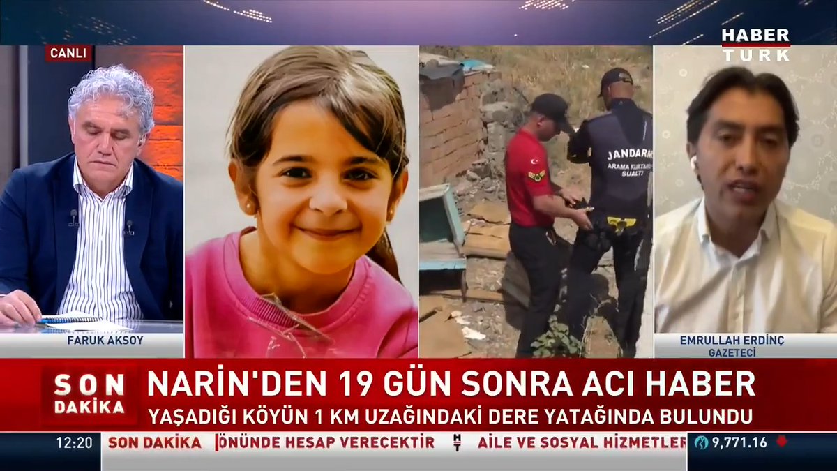 Gazeteci Emrullah Erdinc: Ailenin engelli bir çocuğu daha önce vefat ediyor. Düştü bir yerden, hayatını kaybetti deniyor ve konu kapatılıyor. Benim fikrim, daha önce ölmüş olan engelli kardeşinin mezarından otopsi yaptırırım. Kardeşi otopsi yapılmadan defnediliyor. Narin öldürüldü, kardeşi öldü. Peki kardeşi nasıl öldü? Doğal yollarla mı öldü? Cinayete mi kurban gitti? "Bu soruların hepsinin yanıtının verilmesi gerekiyor. Narin'in ölmüş olan engelli kardeşinin de mezarı açılarak mutlaka DNA örnekleriyle doğal ölüm mü, cinayete kurban gidip gitmediğinin, kafalardaki soru işaretlerinin giderilmesi gerekiyor."