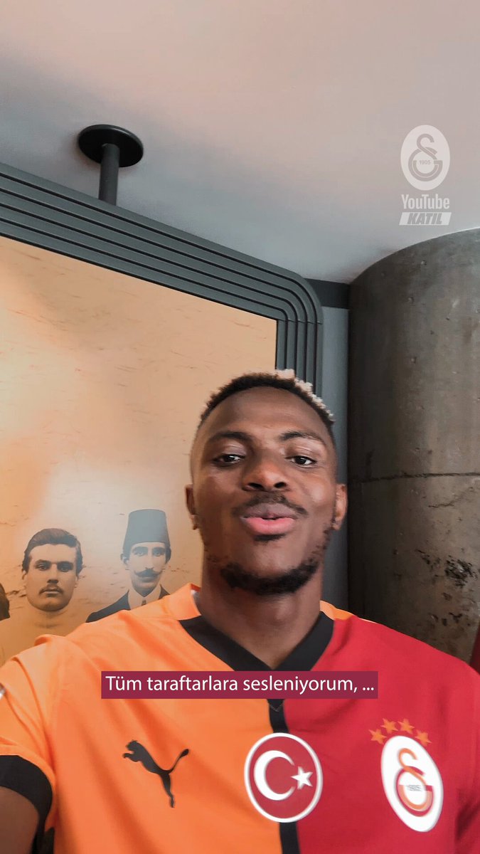 💬 Victor Osimhen’den taraftarımıza Galatasaray YouTube KATIL mesajı var! 🦁 📲 Sen de hemen KATIL, en özel içerikleri ve hiçbir yerde görmediğin özel anları izle! Üye olmak için 👇