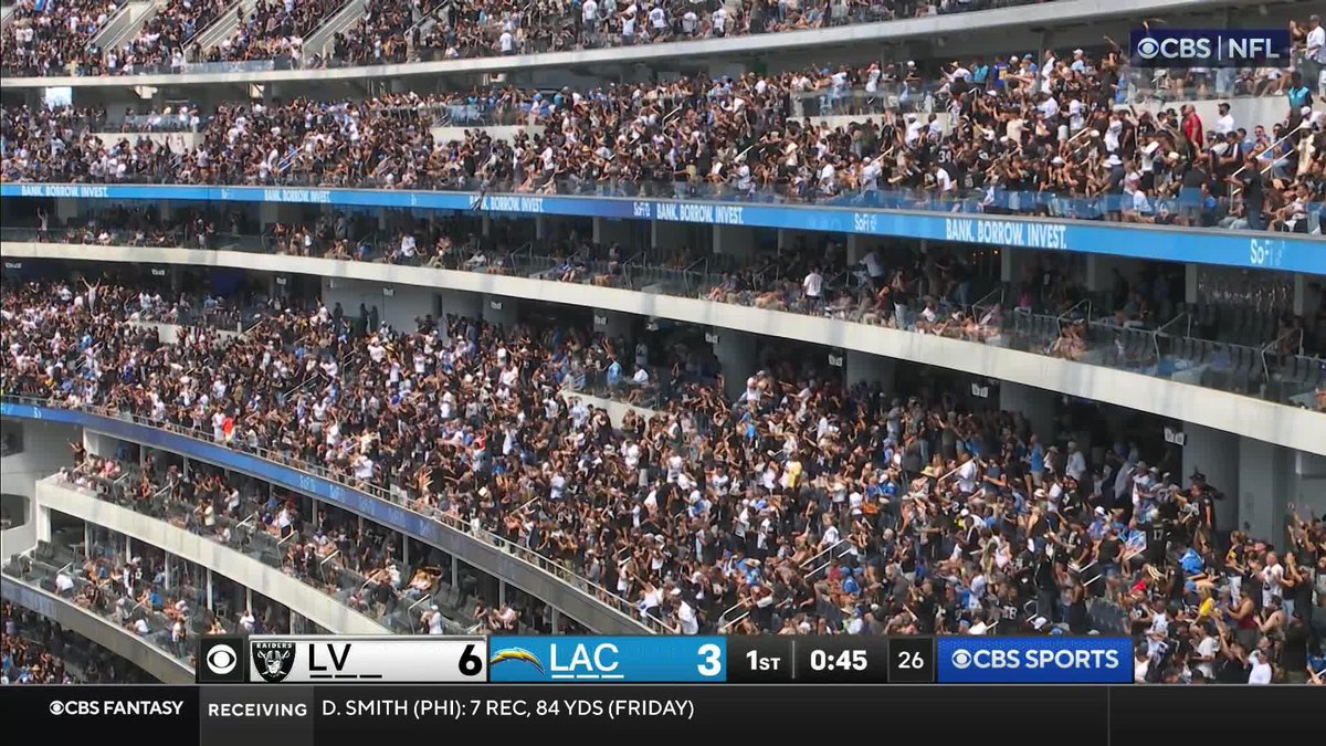 This crowd appears to have more than a few Las Vegas Raiders fans
