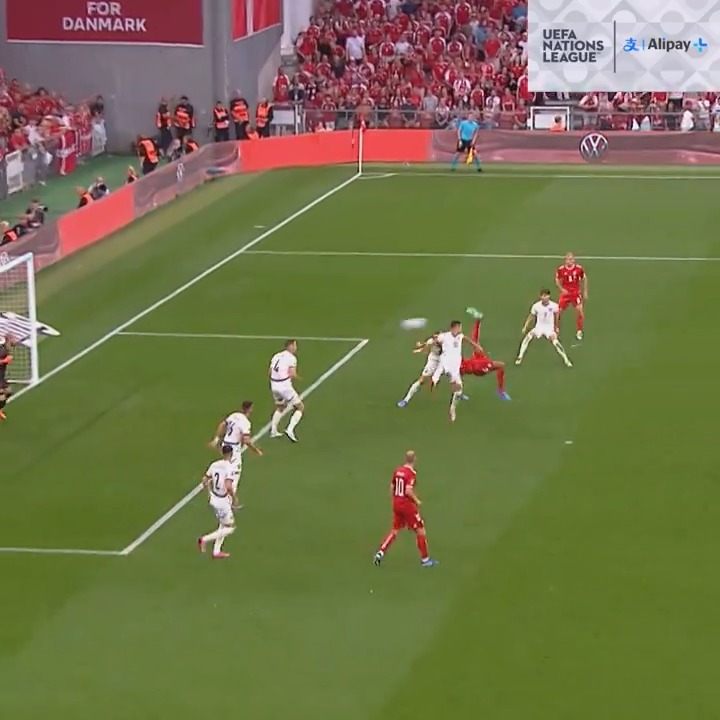 🇩🇰🚲Yussuf Poulsen's bicycle kick vs Serbia...