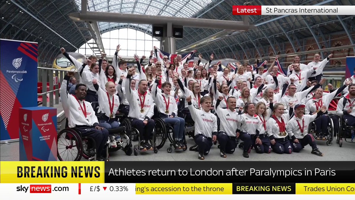 BREAKING: ParalympicsGB have arrived back in the UK following their success at the games in Paris 🇬🇧 During the games, the team managed to win: 🥇 49 Gold 🥈 44 Silver 🥉 31 Bronze 📺 Sky 501, Virgin 602, Freeview 233 and YouTube