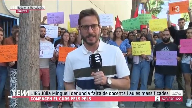 ๐ด L'IES Jรบlia Minguell de Badalona (Institut Jรบlia Minguell) ha estat a punt de no comenรงar el curs. Reclama mรฉs docents i que les aules no estiguin tan massificades.: les de Batxillerat tenen 38 i 40 alumnes. #TotEsMou3Cat โถ