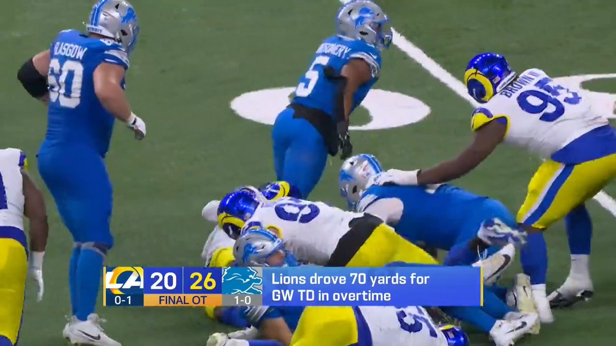 The Detroit Lions powered their way through OT to get the win last night 💪 Kyle Brandt