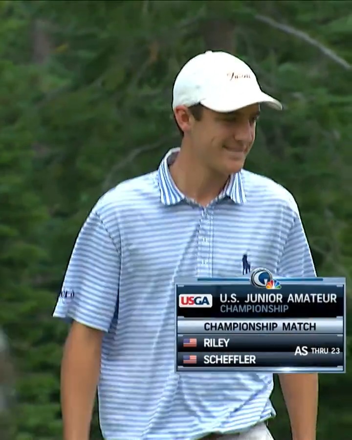 17-year-old Scottie Scheffler came back from 4-down to win the U.S. Junior. He defeated Davis Riley in 2013 for the title. 🎥 USGA