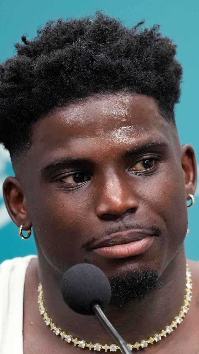 Miami Dolphins star Tyreek Hill speaks to press after he was handcuffed and placed face down on a street outside the team’s stadium after he was stopped for a traffic stop Sunday morning before the Dolphins’ first game of the season.