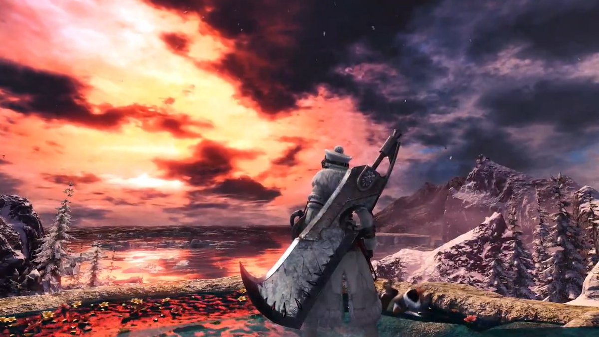 Relaxing in Seliana's gathering hub, waiting for your friends as they jump online for some hunts. In the meantime, your Palico is keeping you company as you take in the horizon. #ReturntoWorld