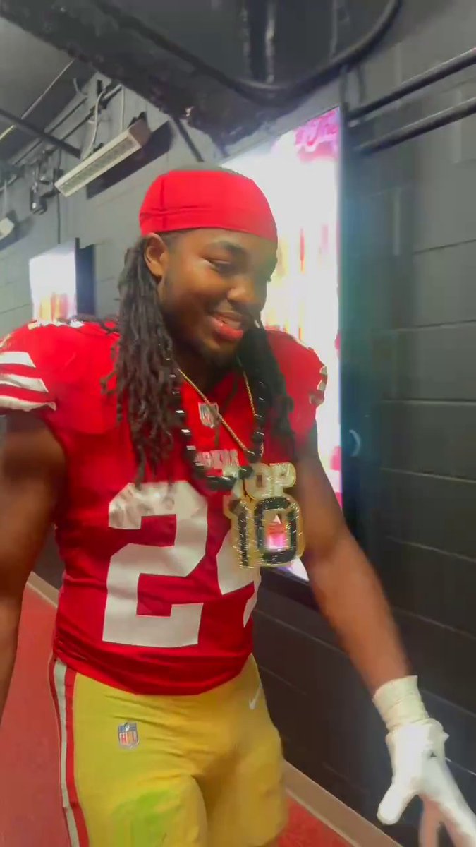 Jordan Mason after his first career start 🔥 “That boy a dawg” —Trent Williams 😂