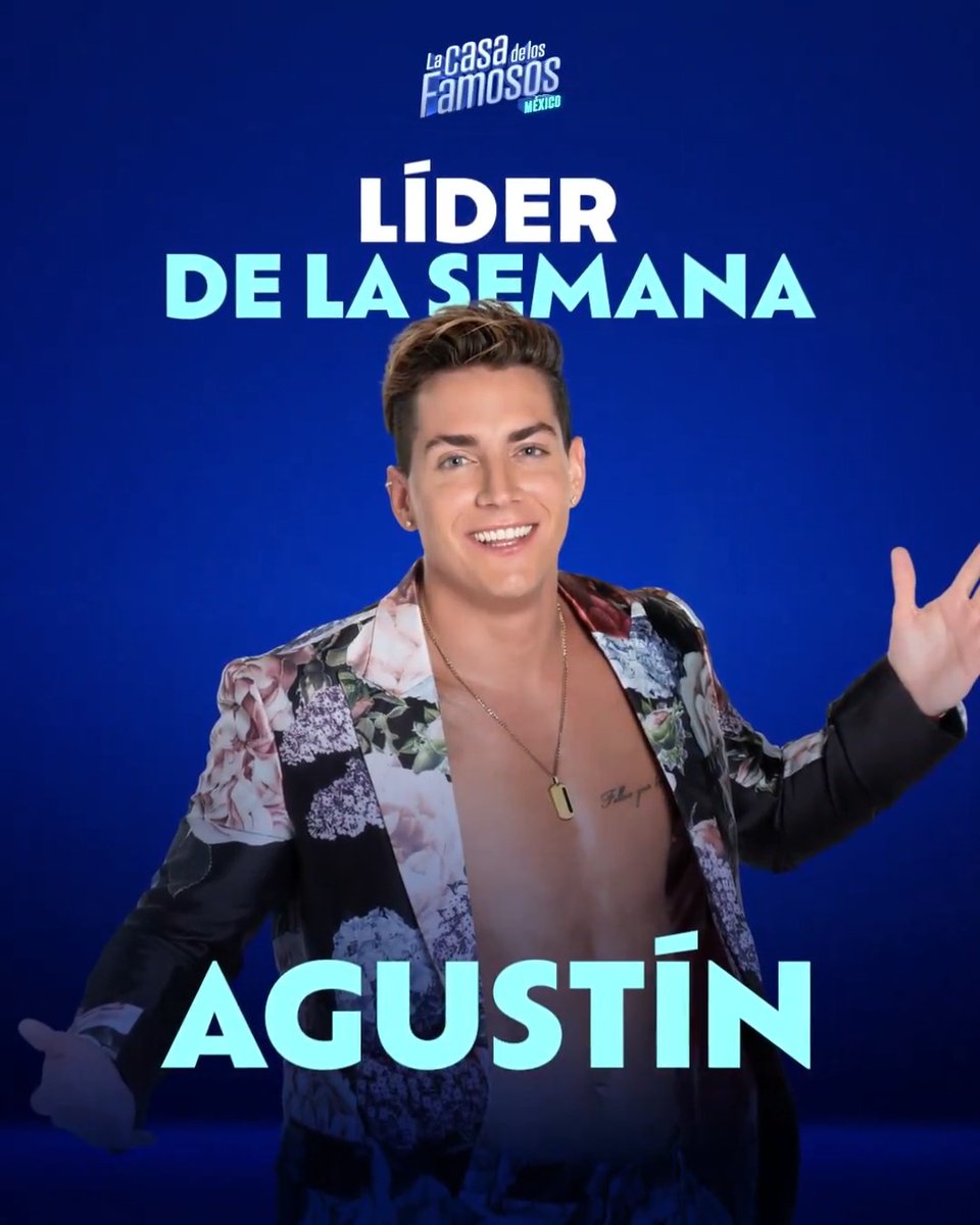 Porque tres es mejor que dos, #AgustínFernández se convierte en el líder de la casa por tercera semana consecutiva... ¡Felicitaciones! 👏🙌 #LaCasaDeLosFamososMx, de lunes a viernes 10:00 p.m. por #El5, domingos, 8:30 p.m. por #LasEstrellas y 24/7 por #VIX 📺📱