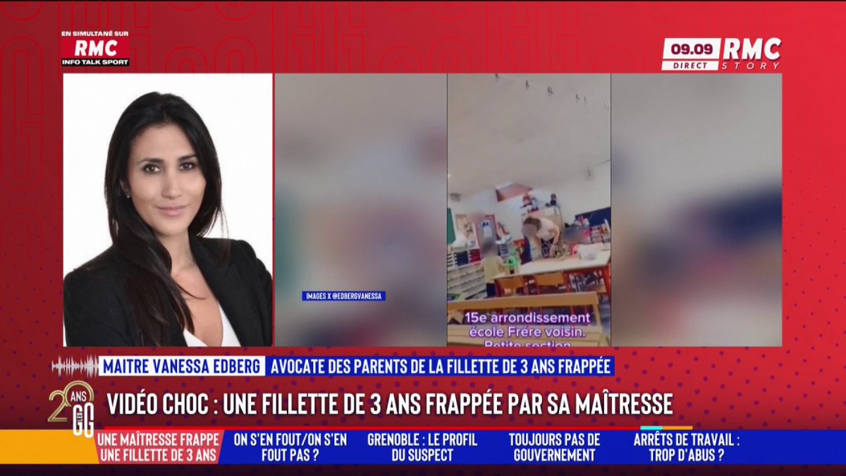 🔴 Une vidéo choquante montrant une fillette de 3 ans frappée par sa maîtresse a été diffusée. 🎙️ "Une plainte a été déposée", explique Me Vanessa Edberg, avocate des parents de la fillette. "Le préjudice psychique est sévère", ajoute-t-elle. #GGRMC