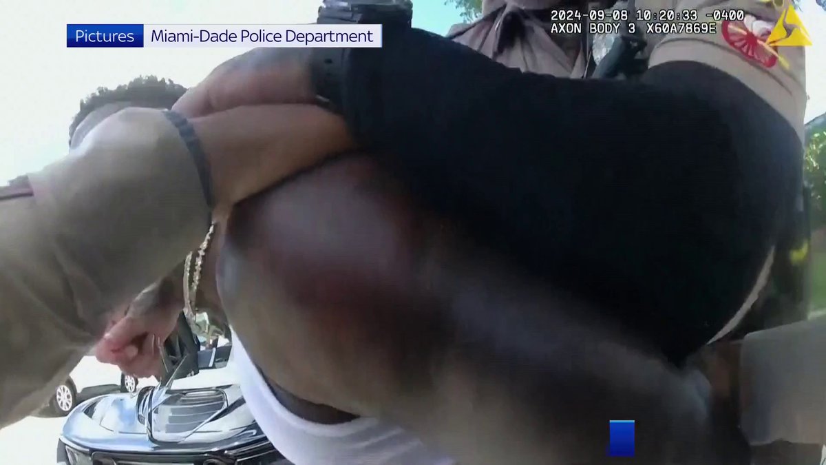 The following footage contains distressing images ⚠️ Police have released bodycam footage of Miami Dolphins' Tyreek Hill being detained ahead of their opening match of the NFL season.