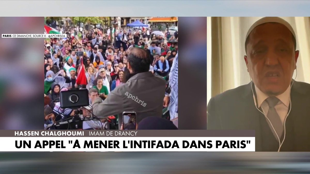Hassen Chalghoumi, imam de Drancy, réagit à l’appel à «mener l’intifada dans Paris» lancé lors d’une manifestation à Paris ce week-end : «C’est un appel à la haine, à la division, à la confrontation et même au jihad», dans #MidiNews