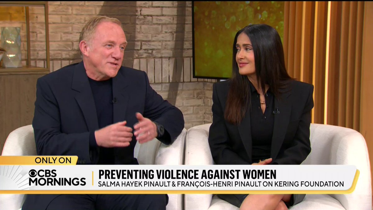 Over 16 years, Salma Hayek Pinault and her husband François-Henri Pinault have helped 1 million survivors through Kering Foundation, which aims to end violence against women. They tell Gayle King about their commitment: “I want to have an impact on my communities.”