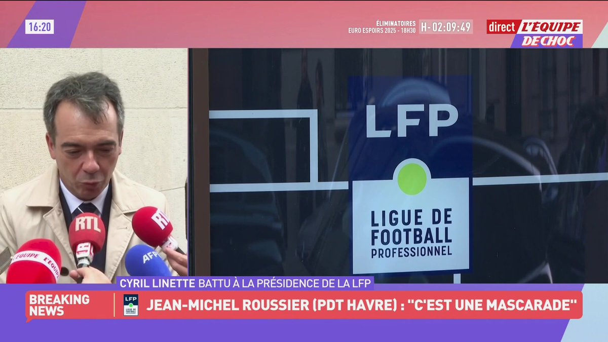 💬 Cyril Linette après la réélection de Vincent Labrune à la LFP « c’est une victoire sans appel, il faut le reconnaitre, j’espérais gagner (…) je continue de penser que mon constat est le bon »