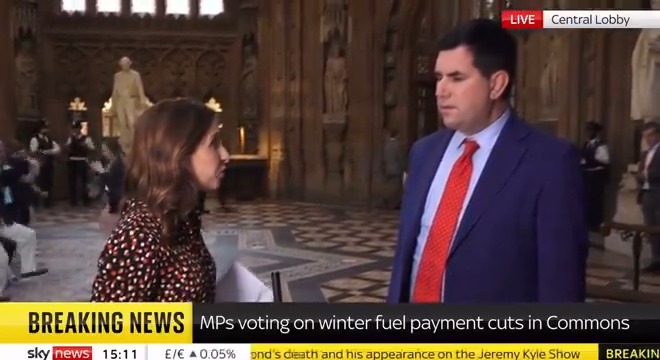 My full interview on Sky News about why I voted today against cuts to the Winter Fuel Allowance.