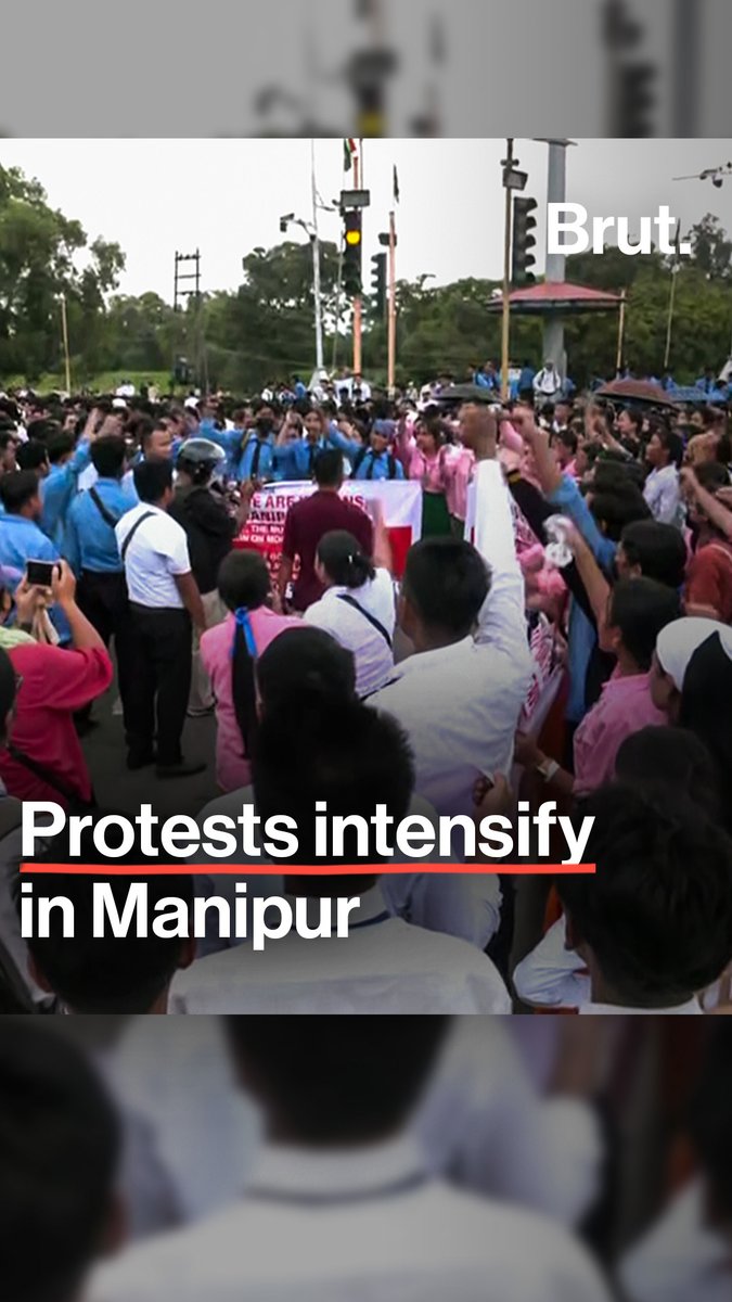 Why did students and locals take to the streets in Imphal, Manipur?