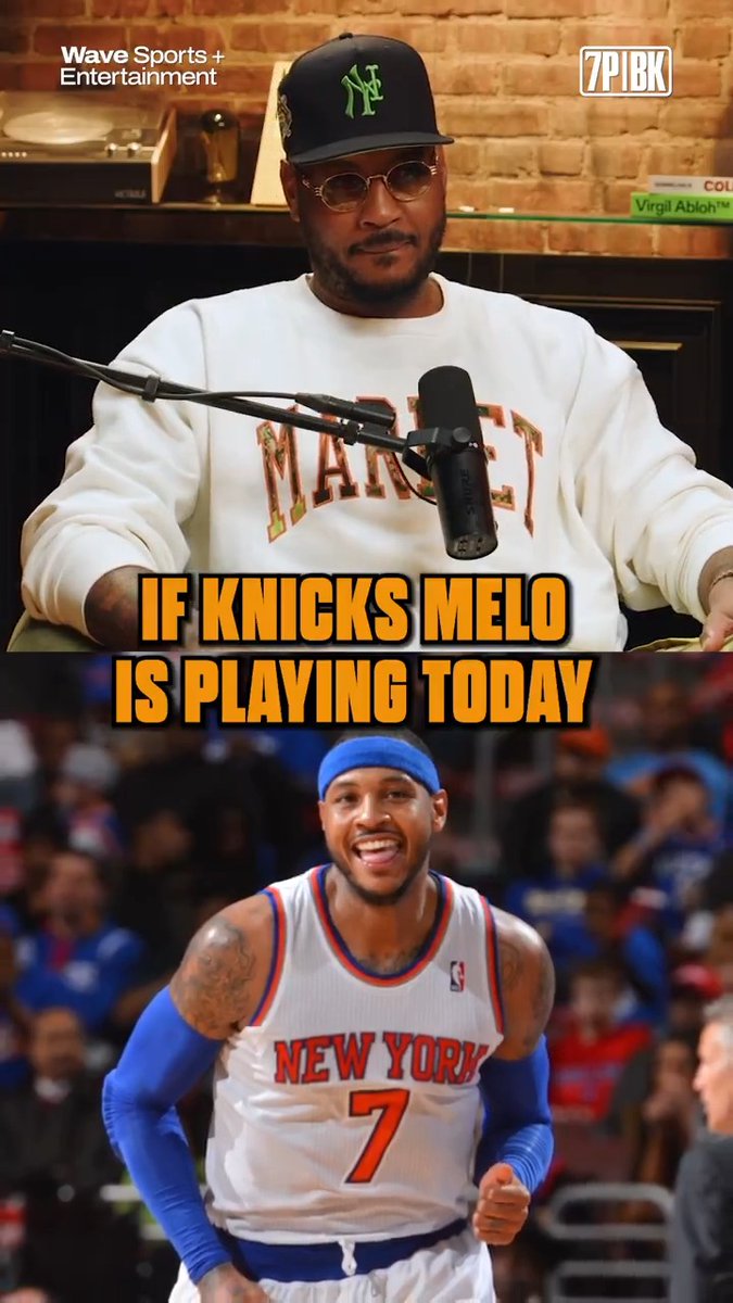 Carmelo Anthony says that if he were in his prime today, he would average 28 PPG on the current Knicks team 👀 (🎥 7PM in Brooklyn)