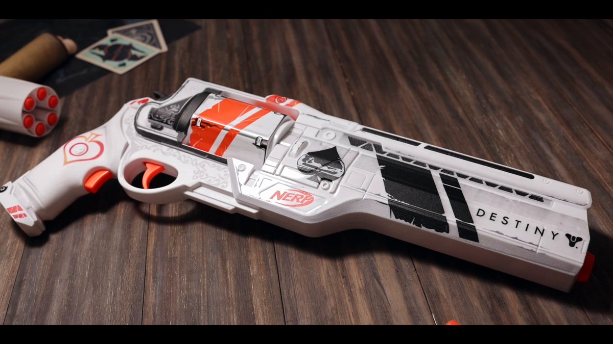 Folding was never an option. Play favorites with this physical NERF LMTD blaster of Cayde-6's iconic Hand Cannon, Ace of Spades. Available today at the Bungie Store as part of Bungie Rewards. ♠
