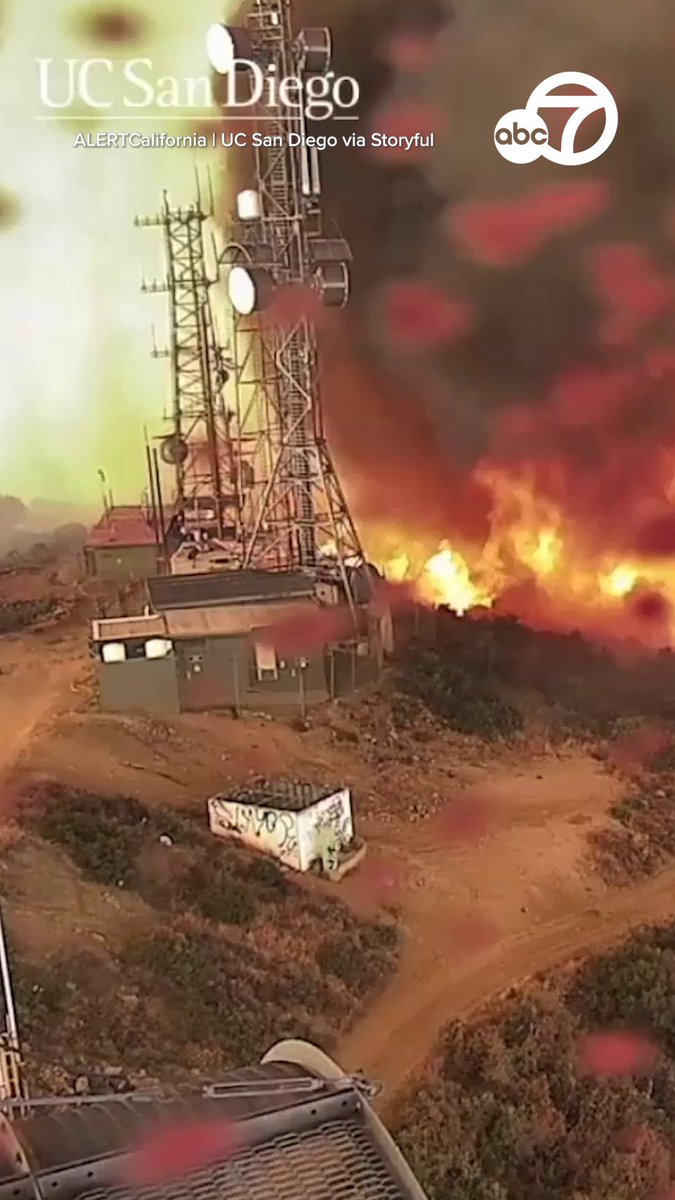 DRAMATIC! A webcam captured its own destruction as the Airport Fire engulfed the weather tower on Santiago Peak in the Santa Ana Mountains.